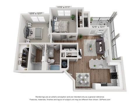 a 1 bedroom floor plan with a bathroom and a bedroom